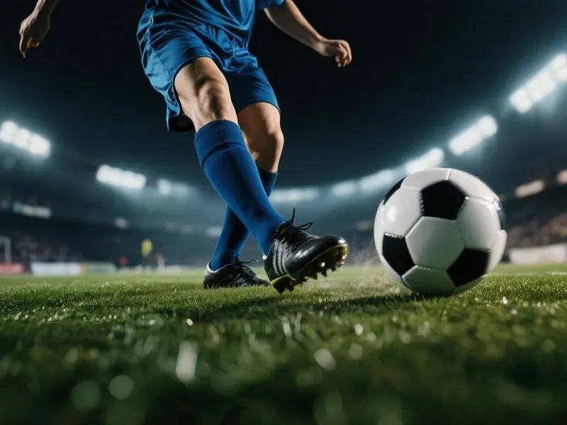 激烈的足球比赛现场